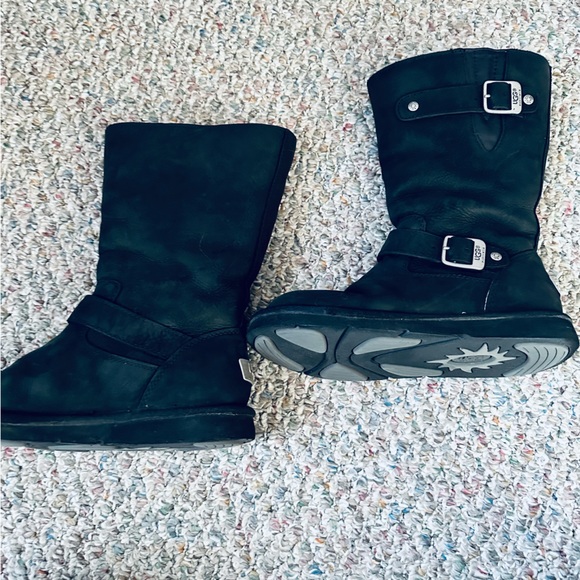 Rare leather Ugg motorcycle boots size 7 - Picture 3 of 10